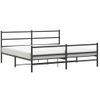 Cama Matrimonial | Cama Para Adultos | Estructura De Cama Con Cabecero Y Estribo Metal Negro 183x213cm Cfw379224