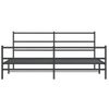 Cama Matrimonial | Cama Para Adultos | Estructura De Cama Con Cabecero Y Estribo Metal Negro 183x213cm Cfw379224