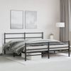 Cama Matrimonial | Cama Para Adultos | Estructura De Cama Con Cabecero Y Estribo Metal Negro 193x203cm Cfw376814