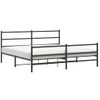 Cama Matrimonial | Cama Para Adultos | Estructura De Cama Con Cabecero Y Estribo Metal Negro 193x203cm Cfw376814