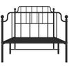 Cama Individual | Cama Para Adultos | Estructura De Cama Con Cabecero Y Estribo Metal Negro 90x190 Cm Cfw818401