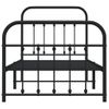 Cama Individual | Cama Para Adultos | Estructura De Cama Con Cabecero Y Estribo Metal Negro 90x190 Cm Cfw959841