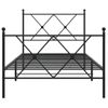 Cama Individual | Cama Para Adultos | Estructura De Cama Con Cabecero Y Estribo Metal Negro 90x200 Cm Cfw47737