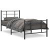 Cama Para Adulto | Cama Individual | Estructura De Cama Con Cabecero Y Estribo Metal Negro 90x200 Cm Cfw609579