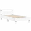 Cama Para Adulto | Cama Individual | Estructura De Cama Con Cabecero Y Luces Led Blanco 100x200 Cm Cfw926160