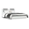 Cama Matrimonial | Cama Para Adultos | Estructura De Cama Con Cabecero Y Luces Led Blanco 135x190 Cm Cfw921220