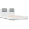 Cama Matrimonial | Cama Para Adultos | Estructura De Cama Con Cabecero Y Luces Led Blanco 135x190 Cm Cfw921220