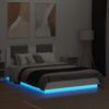 Cama Matrimonial | Cama Para Adultos | Estructura De Cama Con Cabecero Y Luces Led Blanco 135x190 Cm Cfw921220