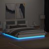 Cama Matrimonial | Cama Para Adultos | Estructura De Cama Con Cabecero Y Luces Led Blanco 200x200 Cm Cfw892530