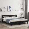 Cama Matrimonial | Cama Para Adultos | Estructura De Cama Con Cabecero Y Luces Led Negra 200x200 Cm Cfw583336