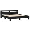 Cama Matrimonial | Cama Para Adultos | Estructura De Cama Con Cabecero Y Luces Led Negra 200x200 Cm Cfw583336