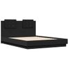 Cama Matrimonial | Cama Para Adultos | Estructura De Cama Con Cabecero Y Luces Led Negro 120x190 Cm Cfw610805