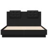 Cama Matrimonial | Cama Para Adultos | Estructura De Cama Con Cabecero Y Luces Led Negro 135x190 Cm Cfw387343