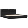 Cama Matrimonial | Cama Para Adultos | Estructura De Cama Con Cabecero Y Luces Led Negro 200x200 Cm Cfw680800