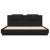 Cama Matrimonial | Cama Para Adultos | Estructura De Cama Con Cabecero Y Luces Led Negro 200x200 Cm Cfw680800