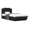 Cama Para Adulto | Cama Individual | Estructura De Cama Con Cabecero Y Luces Led Negro 75x190 Cm Cfw170385