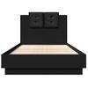 Cama Para Adulto | Cama Individual | Estructura De Cama Con Cabecero Y Luces Led Negro 75x190 Cm Cfw170385