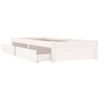 Cama Individual | Cama Para Adultos | Estructura De Cama Con Cajones Blanco 100x200 Cm Cfw865941