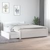 Cama Matrimonial | Cama Para Adultos | Estructura De Cama Con Cajones Blanca Doble Pequeña 120x190 Cm Cfw146819