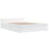 Cama Matrimonial | Cama Para Adultos | Estructura De Cama Con Cajones Blanco 120x200 Cm Cfw681191