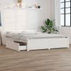 Cama Matrimonial | Cama Para Adultos | Estructura De Cama Con Cajones Blanco 140x190 Cm Cfw289251