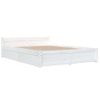 Cama Matrimonial | Cama Para Adultos | Estructura De Cama Con Cajones Blanco 140x190 Cm Cfw289251