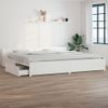 Cama Matrimonial | Cama Para Adultos | Estructura De Cama Con Cajones Blanco 200x200 Cm Cfw546035