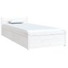 Cama Individual | Cama Para Adultos | Estructura De Cama Con Cajones Blanco 75x190 Cm Cfw58930