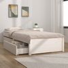 Cama Individual | Cama Para Adultos | Estructura De Cama Con Cajones Blanco 75x190 Cm Cfw89966