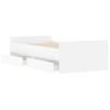 Cama Individual | Cama Para Adultos | Estructura De Cama Con Cajones Blanco 90x190 Cm Cfw758089