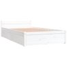 Cama Individual | Cama Para Adultos | Estructura De Cama Con Cajones Blanco 90x200 Cm Cfw456427