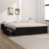 Cama Matrimonial | Cama Para Adultos | Estructura De Cama Con Cajones Doble Negro 135x190 Cm Cfw803303