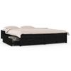 Cama Matrimonial | Cama Para Adultos | Estructura De Cama Con Cajones Doble Negro 135x190 Cm Cfw803303