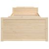 Cama Para Adultos | Estructura De Cama Con Cajones Madera Maciza De Pino 90x200 Cm Cfw917922