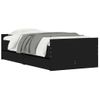 Cama Individual | Cama Para Adultos | Estructura De Cama Con Cajones Negro 100x200 Cm Cfw930699