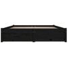 Cama Matrimonial | Cama Para Adultos | Estructura De Cama Con Cajones Negro 140x190 Cm Cfw769768