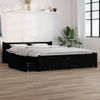 Cama Matrimonial | Cama Para Adultos | Estructura De Cama Con Cajones Negro King Size 150x200 Cm Cfw626585