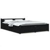 Cama Matrimonial | Cama Para Adultos | Estructura De Cama Con Cajones Negro King Size 150x200 Cm Cfw626585