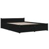 Cama Matrimonial | Cama Para Adultos | Estructura De Cama Con Cajones Negro King Size 150x200 Cm Cfw626585