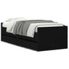 Cama Para Adulto | Cama Individual | Estructura De Cama Con Cajones Negro 75x190 Cm Cfw277320