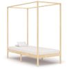 Cama Individual | Cama Para Adultos | Estructura De Cama Con Dosel Madera Maciza De Pino 100x200 Cm Cfw127735