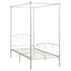 Cama Matrimonial | Cama Para Adultos | Estructura De Cama Con Dosel Metal Blanco 120x200 Cm Cfw413831