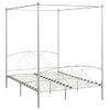 Cama Matrimonial | Cama Para Adultos | Estructura De Cama Con Dosel Metal Blanco 140x200 Cm Cfw575319