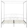 Cama Matrimonial | Cama Para Adultos | Estructura De Cama Con Dosel Metal Blanco 180x200 Cm Cfw185624