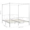 Cama Matrimonial | Cama Para Adultos | Estructura De Cama Con Dosel Metal Blanco 180x200 Cm Cfw185624