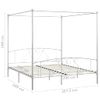 Cama Matrimonial | Cama Para Adultos | Estructura De Cama Con Dosel Metal Blanco 200x200 Cm Cfw907740