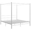 Cama Matrimonial | Cama Para Adultos | Estructura De Cama Con Dosel Metal Blanco 200x200 Cm Cfw370459