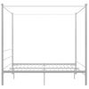 Cama Matrimonial | Cama Para Adultos | Estructura De Cama Con Dosel Metal Blanco 200x200 Cm Cfw370459