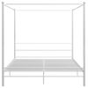 Cama Matrimonial | Cama Para Adultos | Estructura De Cama Con Dosel Metal Blanco 200x200 Cm Cfw370459