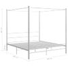 Cama Matrimonial | Cama Para Adultos | Estructura De Cama Con Dosel Metal Blanco 200x200 Cm Cfw370459